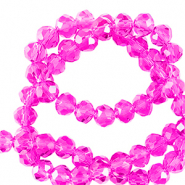 Facet kralen top quality disc 6x4mm Neon pink