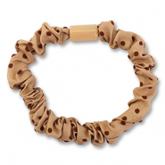 Haarelastiek scrunchie dots Brown