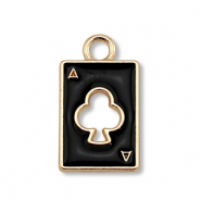Metaal bedels enamel card Gold-black