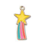 Metaal bedels enamel star Gold-multicolour