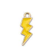 Metaal bedels enamel lightning Gold-yellow