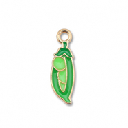 Metaal bedels enamel bean Gold-green