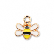 Metaal bedels enamel bee Gold-yellow-black