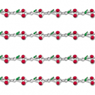 Benodigdheden van Stainless steel Roestvrij staal (RVS) jasseron cherries Silver-red-green