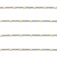 Benodigdheden van Stainless steel Roestvrij staal (RVS) jasseron 1mm Silver-nude peach