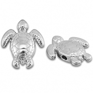 Kralen van Stainless steel Roestvrij staal (RVS) turtle Silver