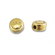 Kralen van Stainless steel Roestvrij staal (RVS) smiley Gold