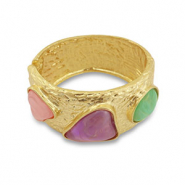 Statement armbanden bangle Gold-pink-purple-mint turquoise