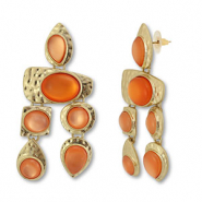 Statement oorbellen Gold-coral