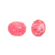 Kralen van resin rondellen 12mm Coral pink