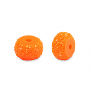 Kralen van resin rondellen 8mm Neon orange