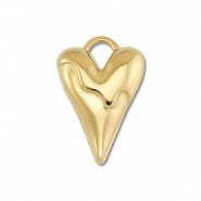 Bedels van Stainless steel Roestvrij staal (RVS) heart Gold