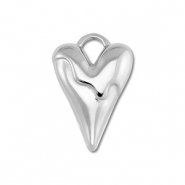 Bedels van Stainless steel Roestvrij staal (RVS) heart Silver