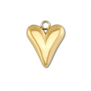 Bedels van Stainless steel Roestvrij staal (RVS) heart Gold