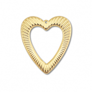 Bedels van Stainless steel Roestvrij staal (RVS) heart Gold
