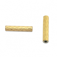Kralen van Stainless steel Roestvrij staal (RVS) tube 10mm Gold
