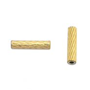 Kralen van Stainless steel Roestvrij staal (RVS) tube 8mm Gold