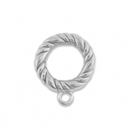 Benodigdheden van Stainless steel Roestvrij staal (RVS) ring with loop Silver
