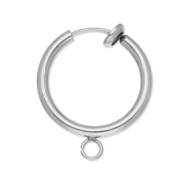 Benodigdheden van Stainless steel Roestvrij staal (RVS) clipoorbellen creolen met oogje 16mm Silver