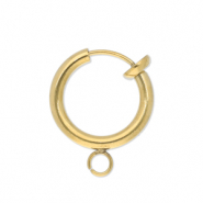 Benodigdheden van Stainless steel Roestvrij staal (RVS) clipoorbellen creolen met oogje 14mm Gold