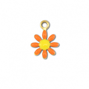 Bedels van Stainless steel Roestvrij staal (RVS) flower Gold-orange-yellow
