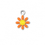 Bedels van Stainless steel Roestvrij staal (RVS) flower Silver-orange-yellow