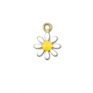 Bedels van Stainless steel Roestvrij staal (RVS) flower Gold-white-yellow