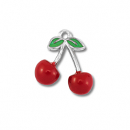 Bedels van Stainless steel Roestvrij staal (RVS) cherries Silver-red-green