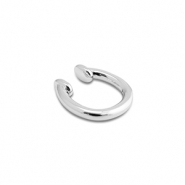 Oorbellen van Stainless steel Roestvrij staal (RVS) ear cuff Silver