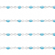 Benodigdheden van Stainless steel Roestvrij staal (RVS) jasseron 1mm Turquoise green-zilver