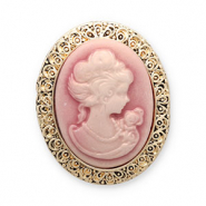 Broches Camee oval Gold-vintage pink