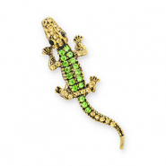 Broches crocodile Gold-green-black