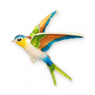 Broches swallow Gold-green-orange-blue