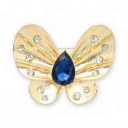 Broches butterfly Gold-dark blue-transparent