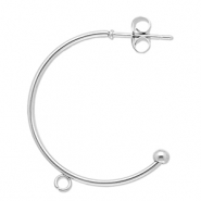 Benodigdheden van Stainless steel Roestvrij staal (RVS) oorbellen creolen with loop Silver