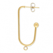 Benodigdheden van Stainless steel Roestvrij staal (RVS) oorbellen / oorsteker oblong oval with loop Gold