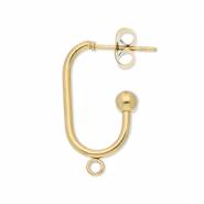 Benodigdheden van Stainless steel Roestvrij staal (RVS) oorbellen / oorsteker oblong oval with loop Gold