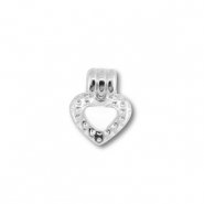 Metaal bedels DQ heart Antiek zilver (nikkelvrij)-white