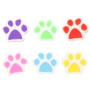 Polymeer kraal dog paw White-multicolour