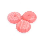 Kralen natuursteen agaat rondelle Coral red