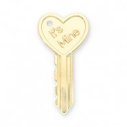 Statement hangers key heart "It's mine" Gold