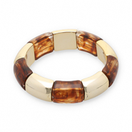 Armbanden resin Gold-transparent amber brown
