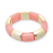 Armbanden resin Gold-pink