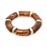Armbanden resin Gold-transparent amber brown