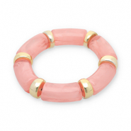 Armbanden resin Gold-pink