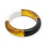 Armbanden bangle resin Transparent amber brown-white