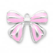Bedels van Stainless steel Roestvrij staal (RVS) bow Silver-pink