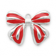 Bedels van Stainless steel Roestvrij staal (RVS) bow Silver-red