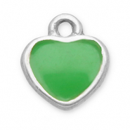 Bedels van Stainless steel Roestvrij staal (RVS) heart Silver-light green