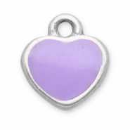 Bedels van Stainless steel Roestvrij staal (RVS) heart Silver-lilac